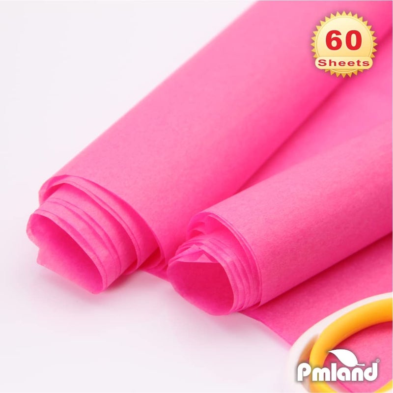 PMLAND Hot Pink Tissue Paper 26 x 20 Inches â€“ 60 Sheets Large Size Wrapping Paper Bigger Than Standard 14 x 20 for Gift Wrap Bags Boxes Crafts and Decorations - Image 5